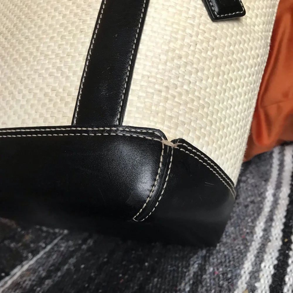 Coach Legacy Vintage Straw And Leather Small Tote, 8909 - Picture 10 of 15